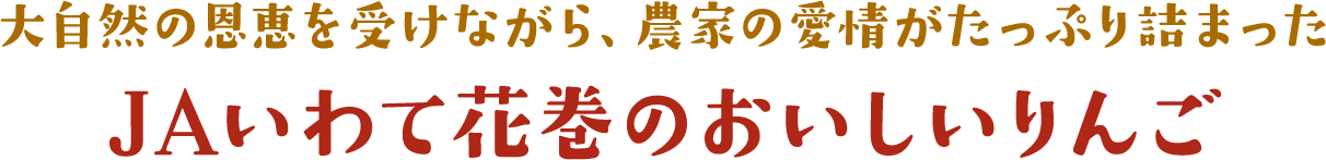 大自然の恩恵を受けながら、農家の愛情がたっぷり詰まったJAいわて花巻のおいしいりんご